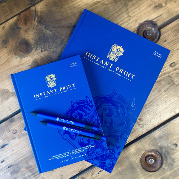 UV Printed 2025 A4 and A5 navy diary for Instant Print NI