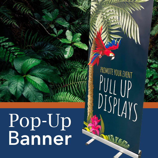 Trade Show Pop-Up Banner on a jungle background