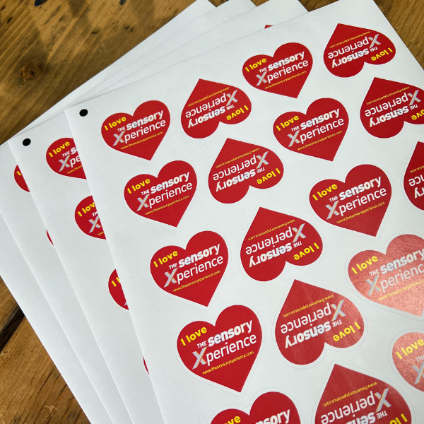 Custom shape heart sticker for the sensory c-perience